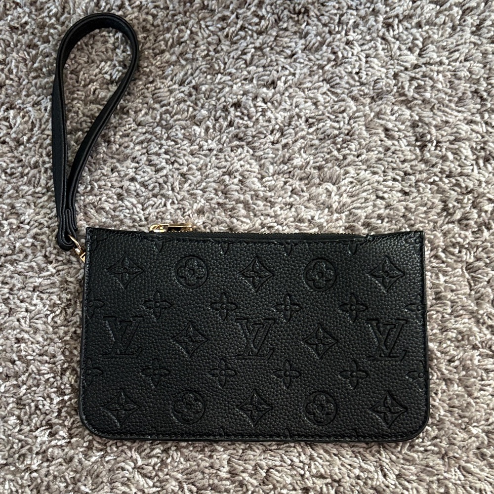 Fashion Embossed Monogram Wristlet